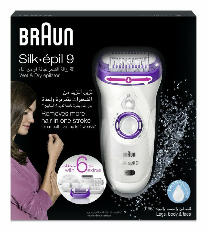 Silk Epilator 9 - Wet & Dry, Shaver Legs, Body & Face