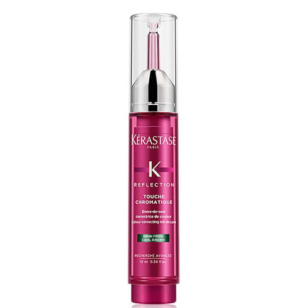 Kerastase Reflection Touche Chromatique Cool Brown 10ml,  Neutralizes red reflects. Ensures color eveness. Avoids color drifting. Provides radiant shine. Plumped hair touch. Smooth & Supple texture.